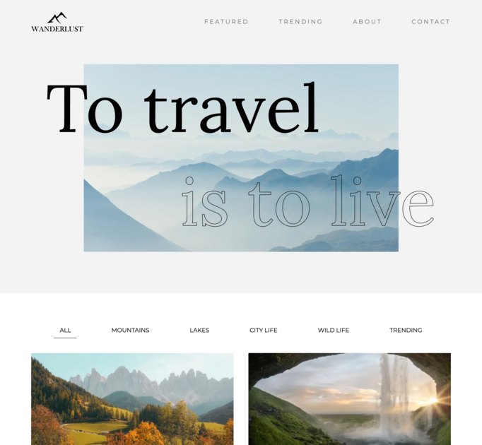 Wanderlust — official Sitejet template