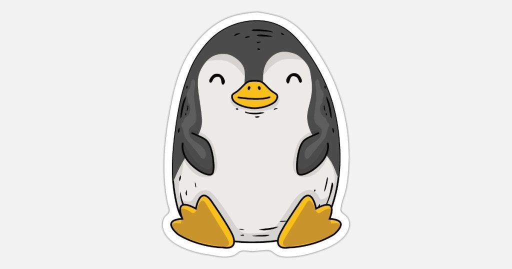 cute happy linux penguin mascot tux sticker