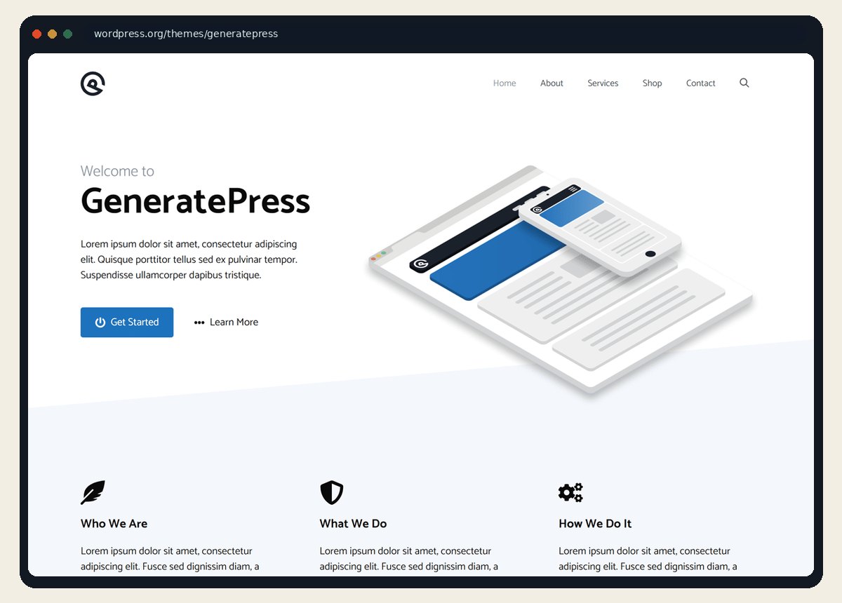 GeneratePress WordPress theme screenshot from wordpress.org/themes/generatepress