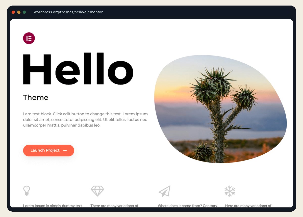 Hello Elementor WordPress theme screenshot from wordpress.org/themes/hello-elementor