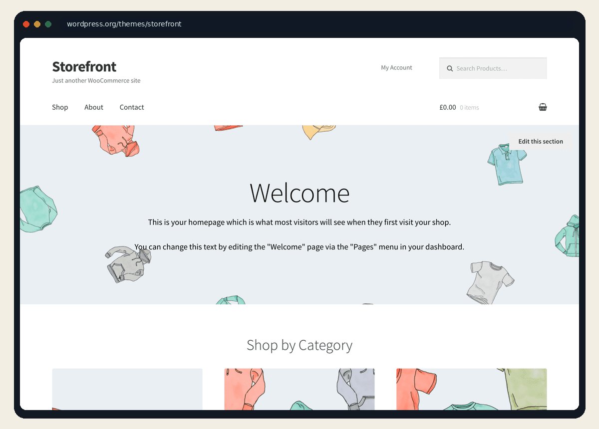 Storefront WordPress theme screenshot from wordpress.org/themes/storefront