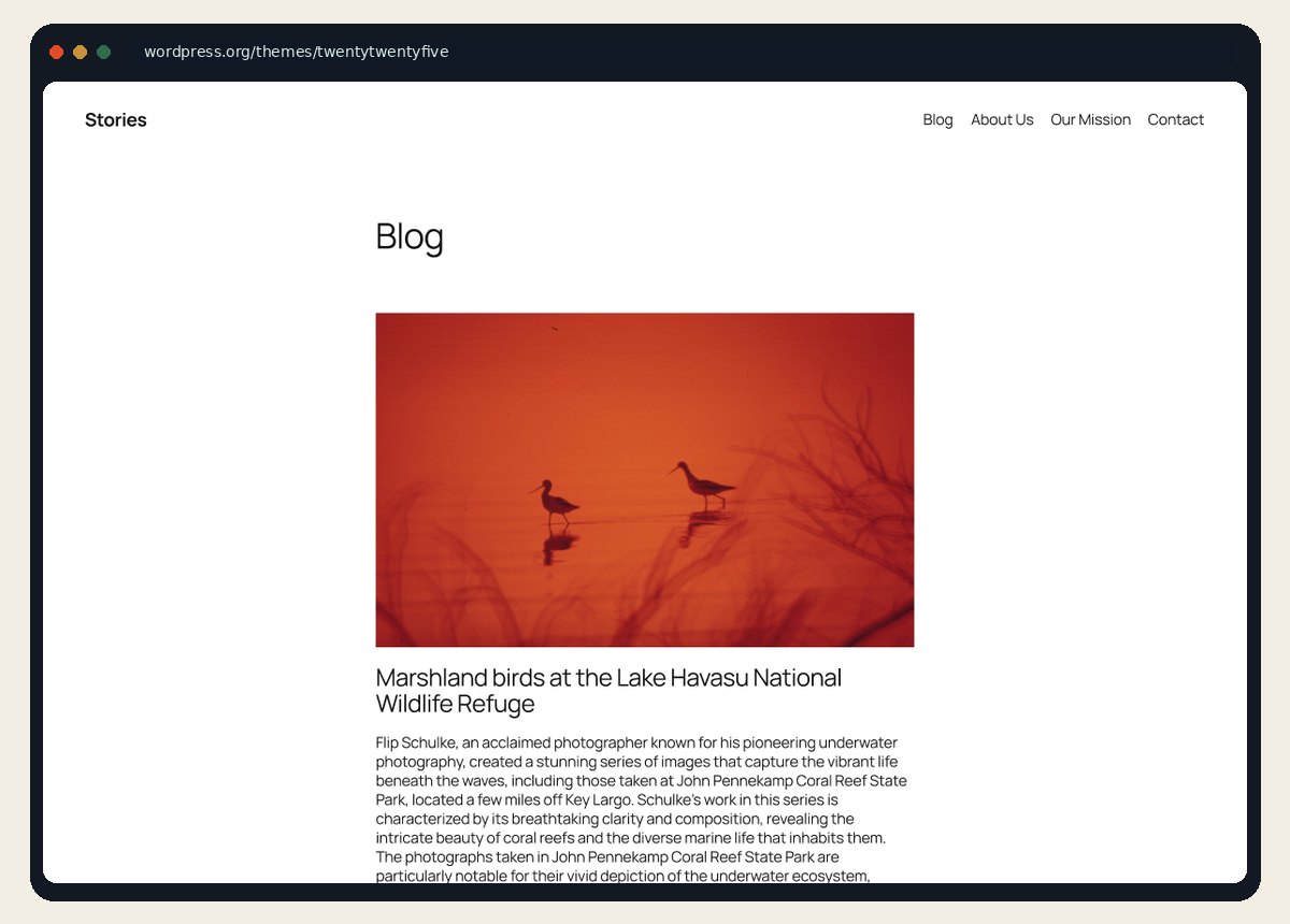 Twenty Twenty-Five WordPress theme screenshot from wordpress.org/themes/twentytwentyfive